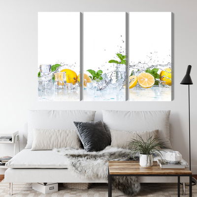 Ljuddämpande tavla - Mint leaves with lemons