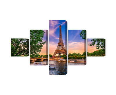 Ljuddämpande tavla - Eiffel tower and seine river