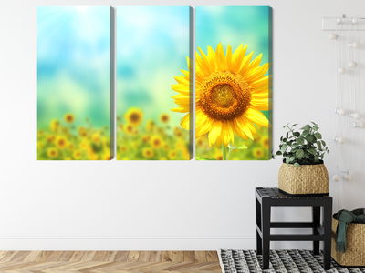 Ljuddämpande tavla - Decorative 3d sunflower