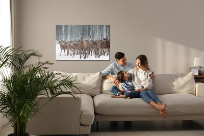 Ljuddämpande tavla - Deer among the hinds