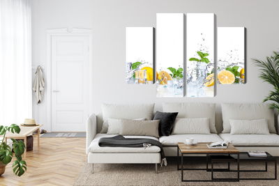 Ljuddämpande tavla - Mint leaves with lemons