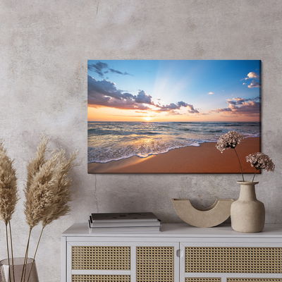 Ljuddämpande tavla - Sunrise sea and beach