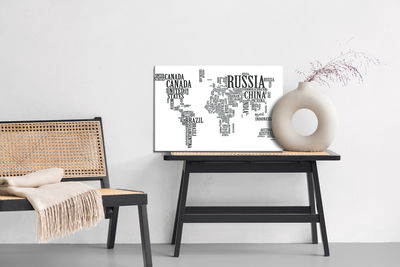 Ljuddämpande tavla - World map with black