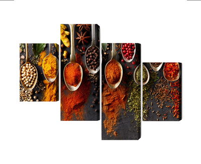 Ljuddämpande tavla - Spices on a black background