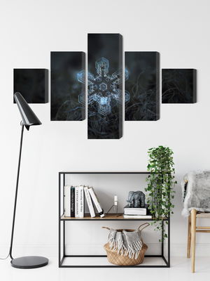 Ljuddämpande tavla - Snow flake in 3d macro scale