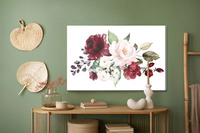 Ljuddämpande tavla - Flowers and rose leaves as