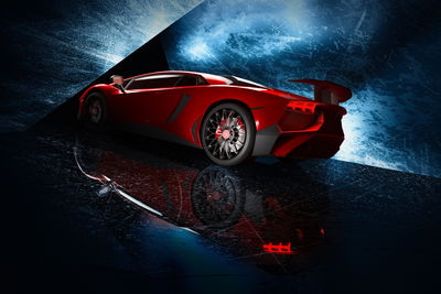 Ljuddämpande tavla - Sports car on an abstract