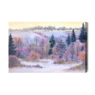 Ljuddämpande tavla - Winter forest in the valley