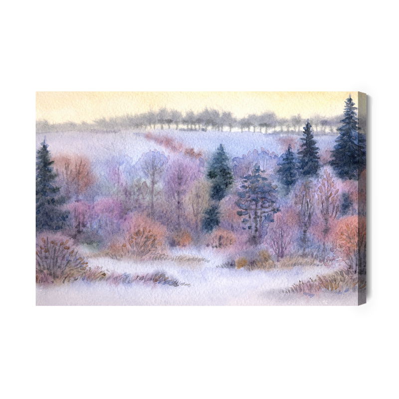 Ljuddämpande tavla - Winter forest in the valley