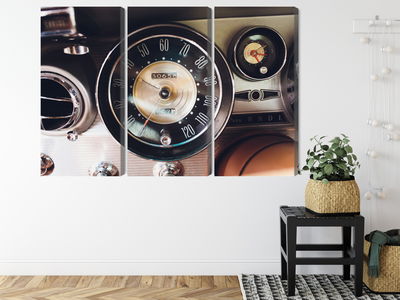 Ljuddämpande tavla - The dashboard in an old car