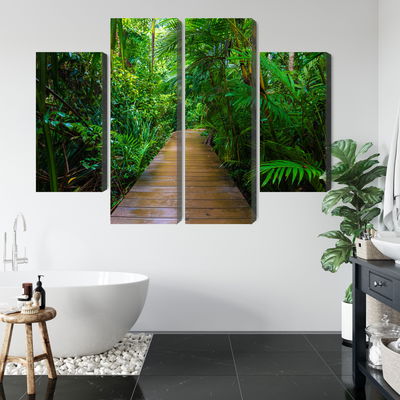 Ljuddämpande tavla - Wooden bridge in a tropical