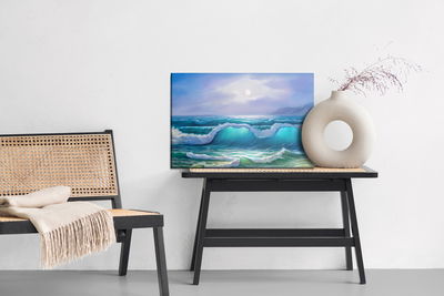 Ljuddämpande tavla - Painted tide at the seaside