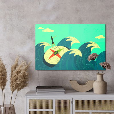 Ljuddämpande tavla - Woman on the dial among