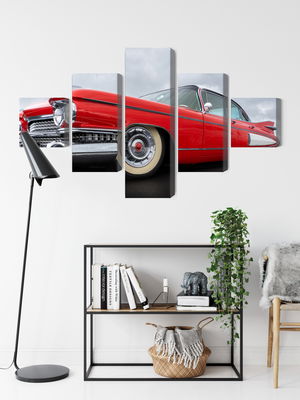 Ljuddämpande tavla - A red car from the 1950s