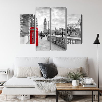 Ljuddämpande tavla - Red London telephone booth 3d