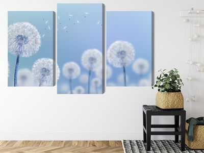 Ljuddämpande tavla - Dandelions on a blue