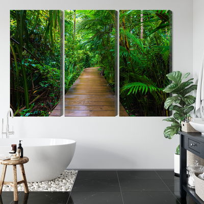 Ljuddämpande tavla - Wooden bridge in a tropical