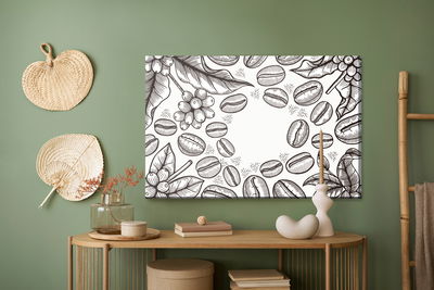 Ljuddämpande tavla - Drawing coffee beans