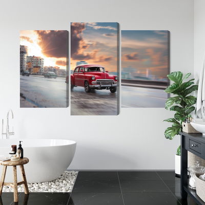 Ljuddämpande tavla - Historic car on the road