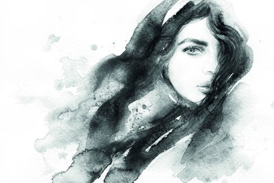 Ljuddämpande tavla - A female portrait in black