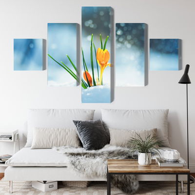 Ljuddämpande tavla - Yellow crocuses breaking