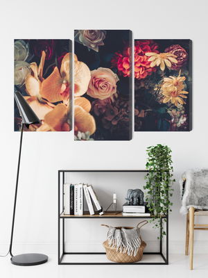 Ljuddämpande tavla - Multi-colored flowers