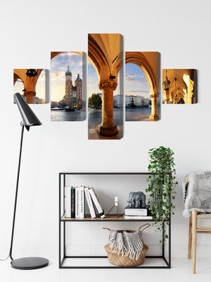 Ljuddämpande tavla - View of Kraków at sunset