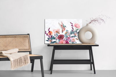 Ljuddämpande tavla - Watercolor hummingbirds