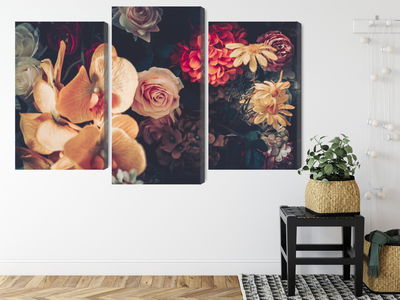 Ljuddämpande tavla - Multi-colored flowers