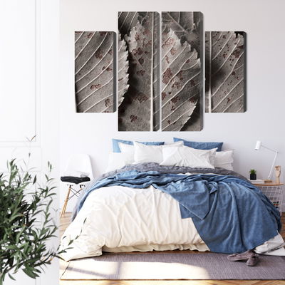 Ljuddämpande tavla - Gray leaves on a macro scale