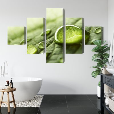 Ljuddämpande tavla - Water drops on a leaf