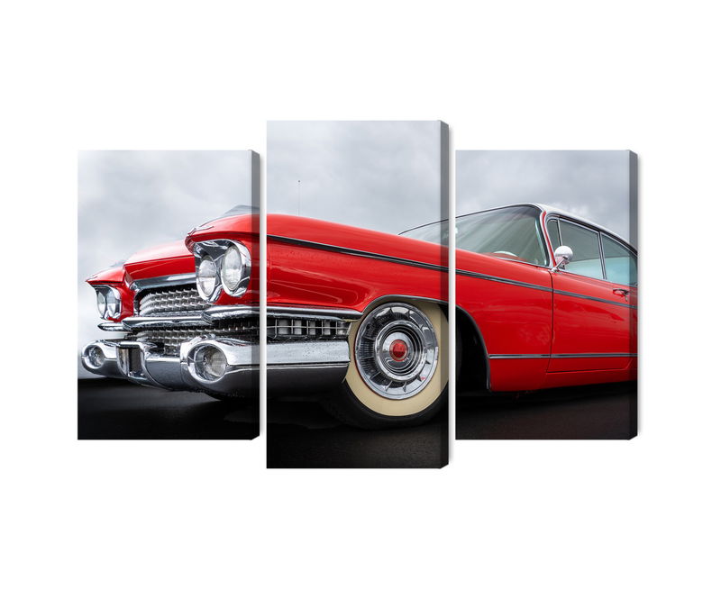 Ljuddämpande tavla - A red car from the 1950s