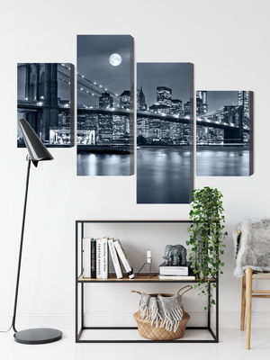 Ljuddämpande tavla - Night panorama of New York