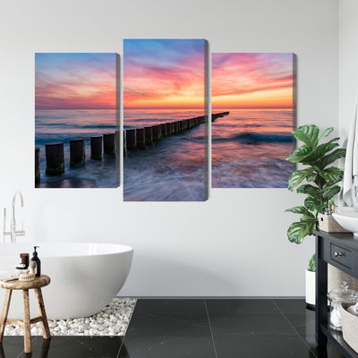 Ljuddämpande tavla - The baltic sea with wooden