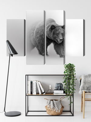 Ljuddämpande tavla - Bear in the fog 3d