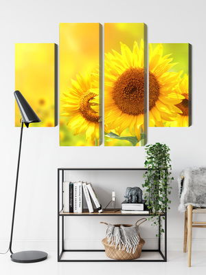 Ljuddämpande tavla - Blooming sunflowers 3d