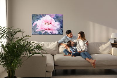 Ljuddämpande tavla - Peony in the garden