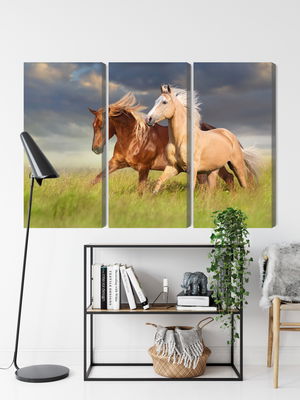 Ljuddämpande tavla - Horses galloping in a 3d