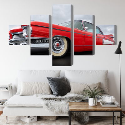 Ljuddämpande tavla - A red car from the 1950s