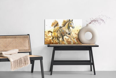 Ljuddämpande tavla - Galloping horses painted
