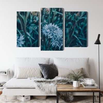 Ljuddämpande tavla - Cornflowers in the meadow 3d