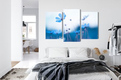 Ljuddämpande tavla - Delicate blue flowers