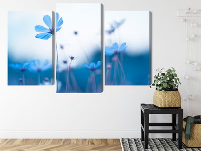 Ljuddämpande tavla - Delicate blue flowers