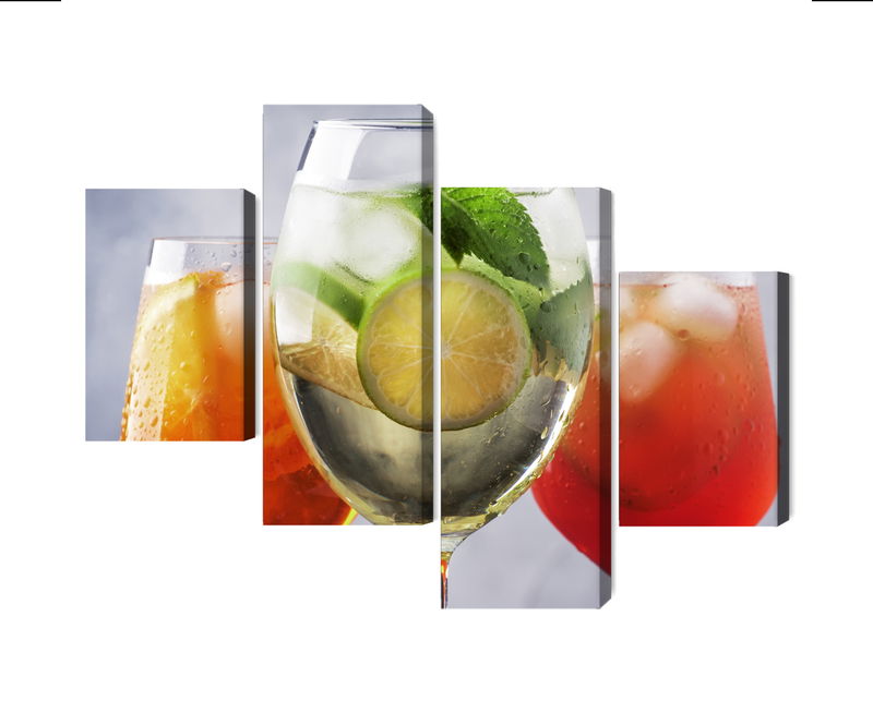 Ljuddämpande tavla - Set of summer cocktails