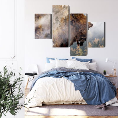 Ljuddämpande tavla - A bison on the background