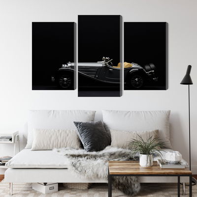 Ljuddämpande tavla - Historic car on dark tees