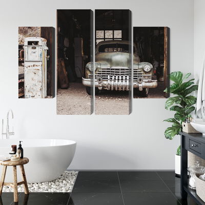 Ljuddämpande tavla - Old car in vintage style