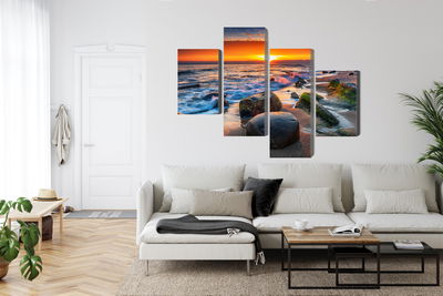 Ljuddämpande tavla - 3d beach sunset