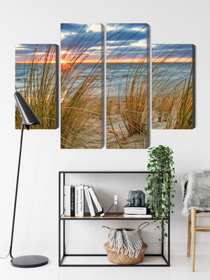 Ljuddämpande tavla - Sunrise on the beach of rügen