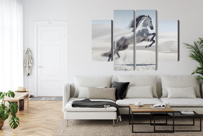 Ljuddämpande tavla - Horse in the desert 3d